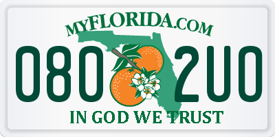 FL license plate 0802UO