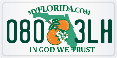 FL license plate 0803LH