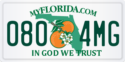 FL license plate 0804MG