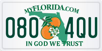FL license plate 0804QU