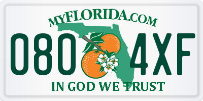 FL license plate 0804XF
