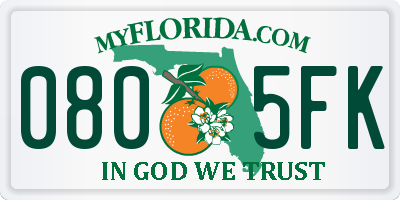 FL license plate 0805FK