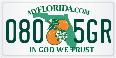 FL license plate 0805GR