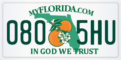 FL license plate 0805HU