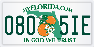 FL license plate 0805IE