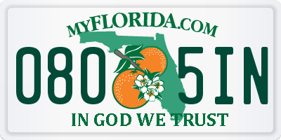 FL license plate 0805IN
