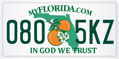 FL license plate 0805KZ