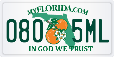 FL license plate 0805ML