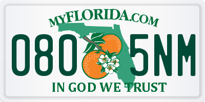 FL license plate 0805NM