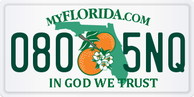 FL license plate 0805NQ