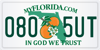 FL license plate 0805UT