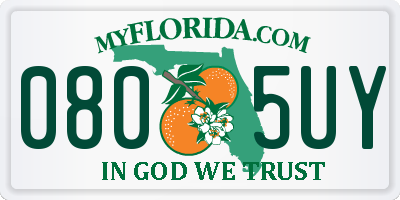FL license plate 0805UY