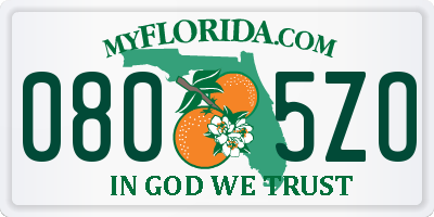 FL license plate 0805ZO