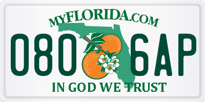 FL license plate 0806AP