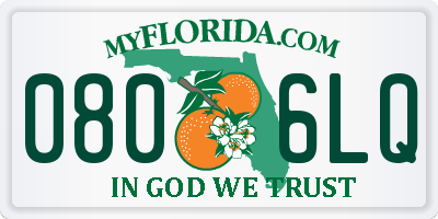 FL license plate 0806LQ