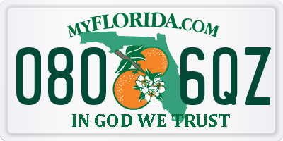 FL license plate 0806QZ