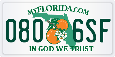 FL license plate 0806SF