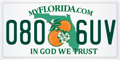 FL license plate 0806UV