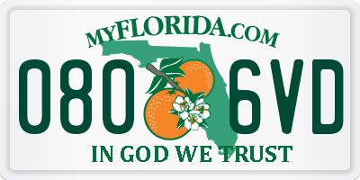 FL license plate 0806VD