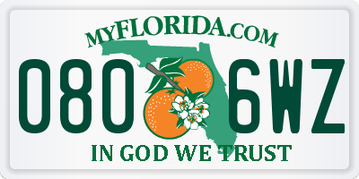 FL license plate 0806WZ