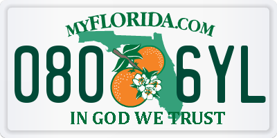 FL license plate 0806YL