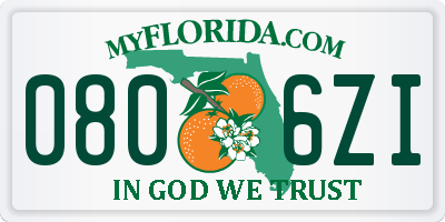 FL license plate 0806ZI