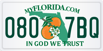 FL license plate 0807BQ