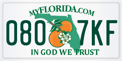 FL license plate 0807KF