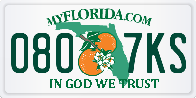 FL license plate 0807KS