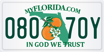 FL license plate 0807OY