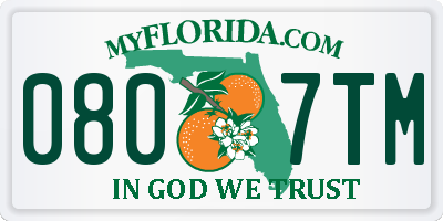FL license plate 0807TM
