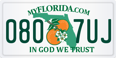 FL license plate 0807UJ