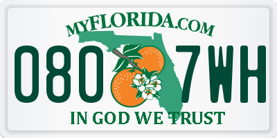 FL license plate 0807WH