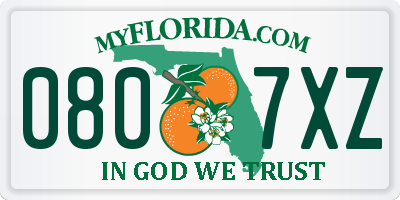 FL license plate 0807XZ