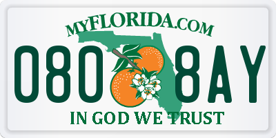 FL license plate 0808AY