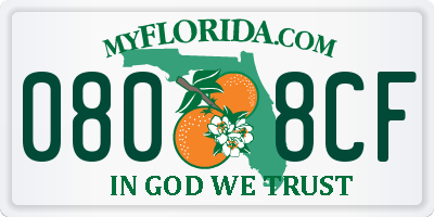 FL license plate 0808CF