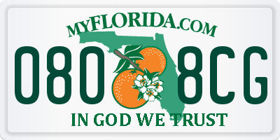 FL license plate 0808CG