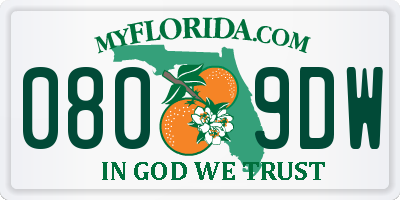 FL license plate 0809DW