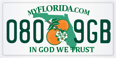 FL license plate 0809GB