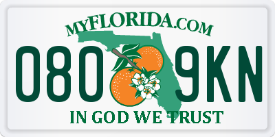 FL license plate 0809KN