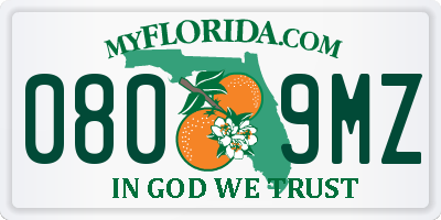 FL license plate 0809MZ