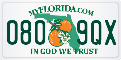FL license plate 0809QX