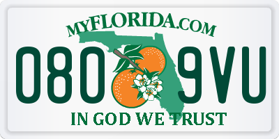FL license plate 0809VU