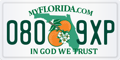 FL license plate 0809XP