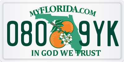 FL license plate 0809YK