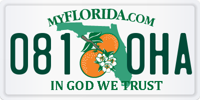 FL license plate 0810HA