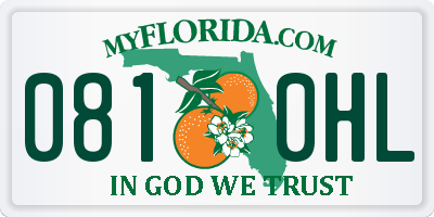 FL license plate 0810HL
