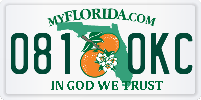 FL license plate 0810KC