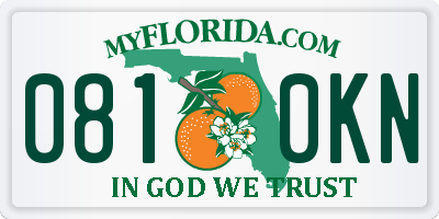 FL license plate 0810KN
