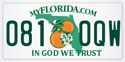 FL license plate 0810QW